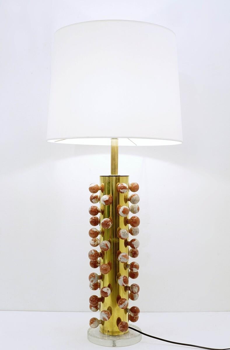 Contemporary Table Lamp, Marble and Brass, Italy For Sale 6