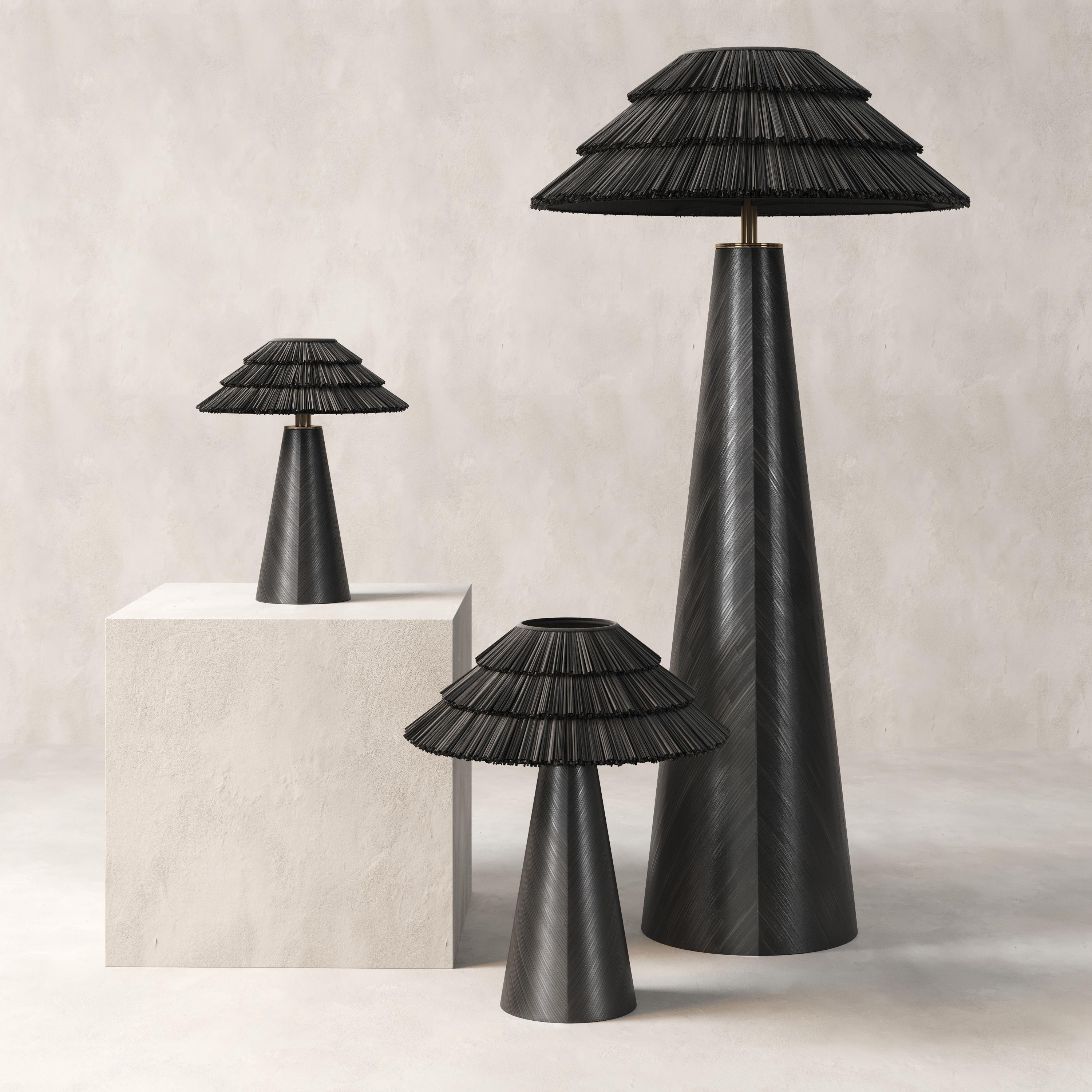 Organique Lampe de table contemporaine Roots of Home, beige, petite en vente