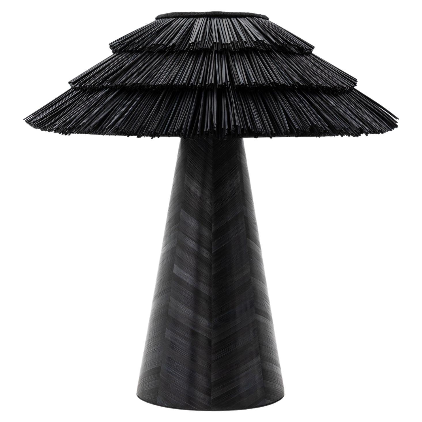 Lampada da tavolo contemporanea "Roots of Home", media, nera