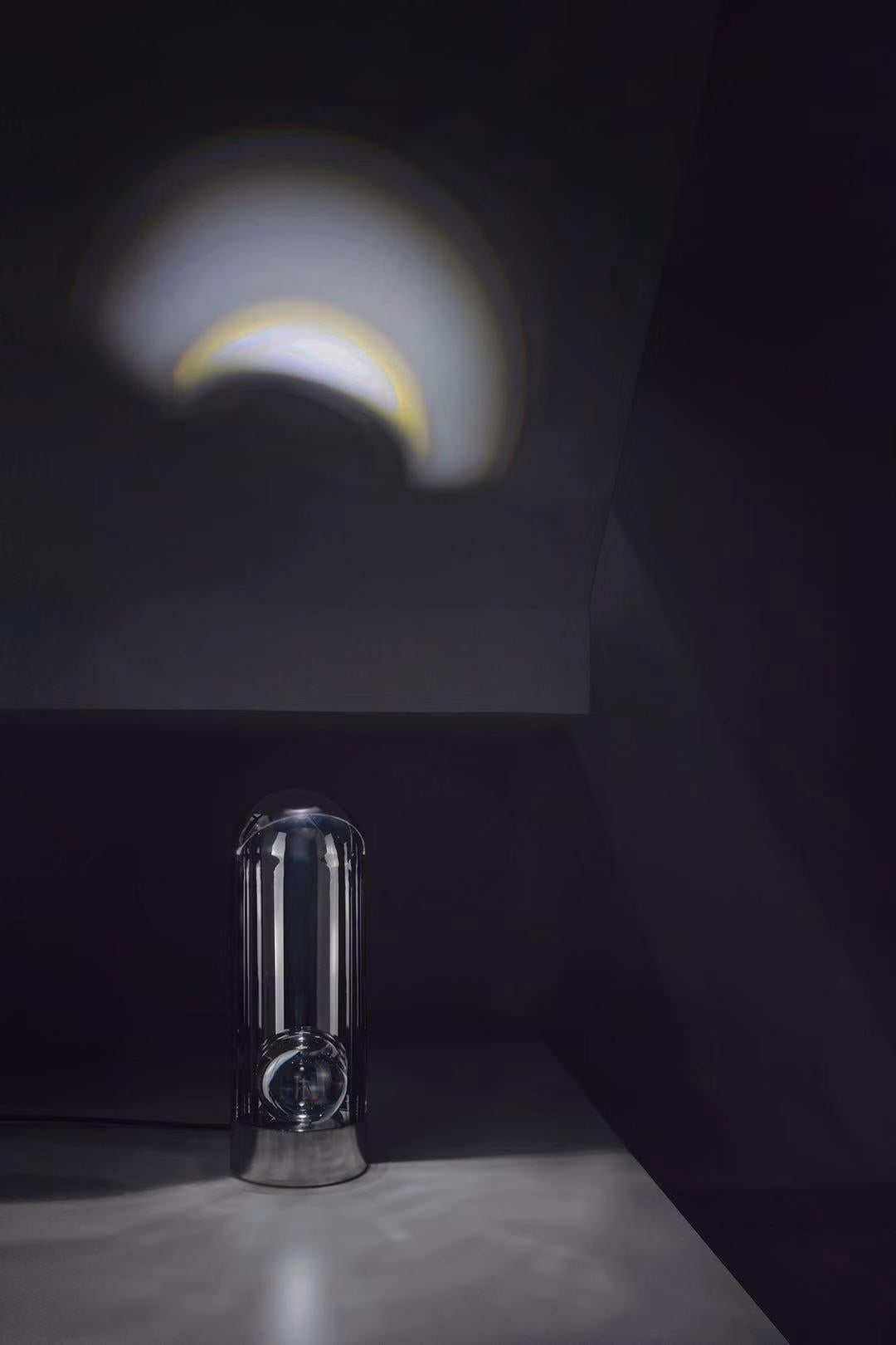 Table Lamp: 'Sanctuary 1' from collection 'Sanctuary' by THE SHAW STUDIO

Polished stainless steel
Globe: glass
H.43 x 15 x 15 cm

Introducing 'Sanctuary 1,' a polished stainless steel table lamp by THESHAW Studio, where contemporary design meets