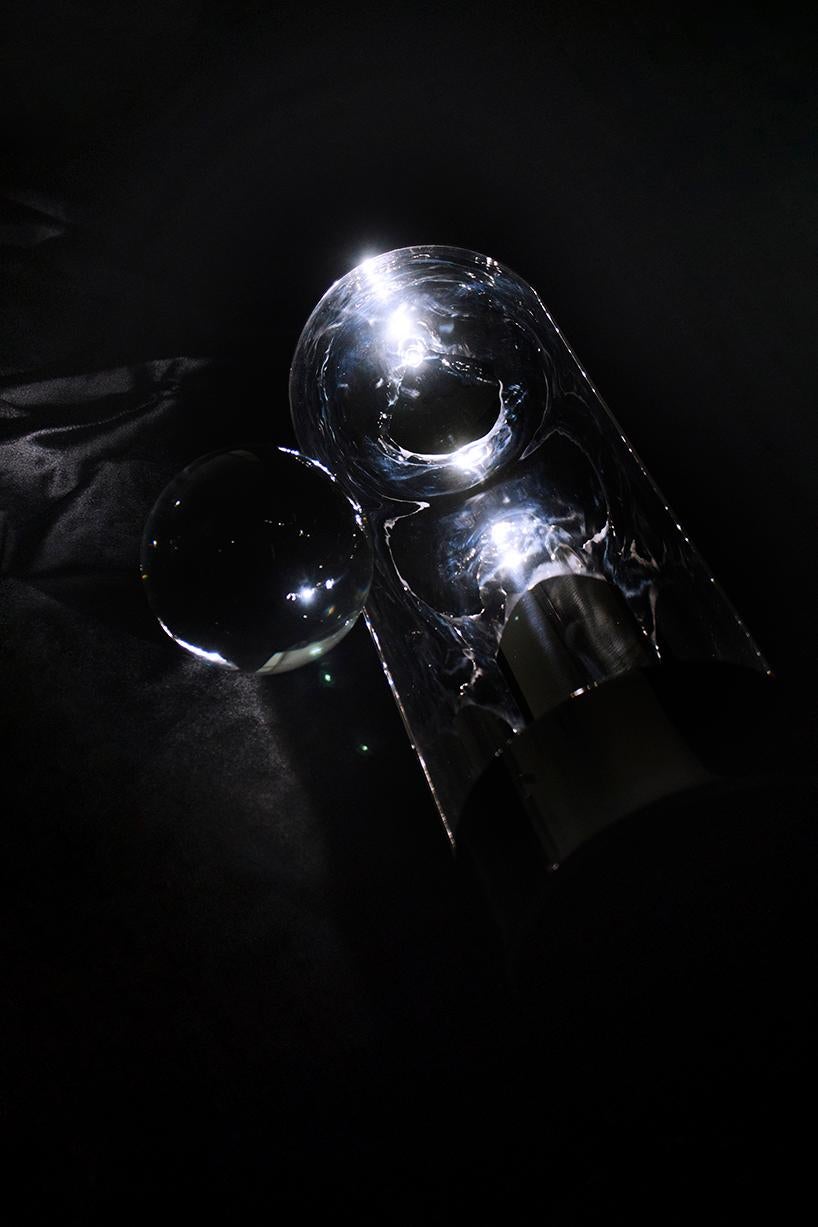Chinese Contemporary Table Lamp 'Sanctuary 1' by TheShaw, Stainless Steel and Glass For Sale