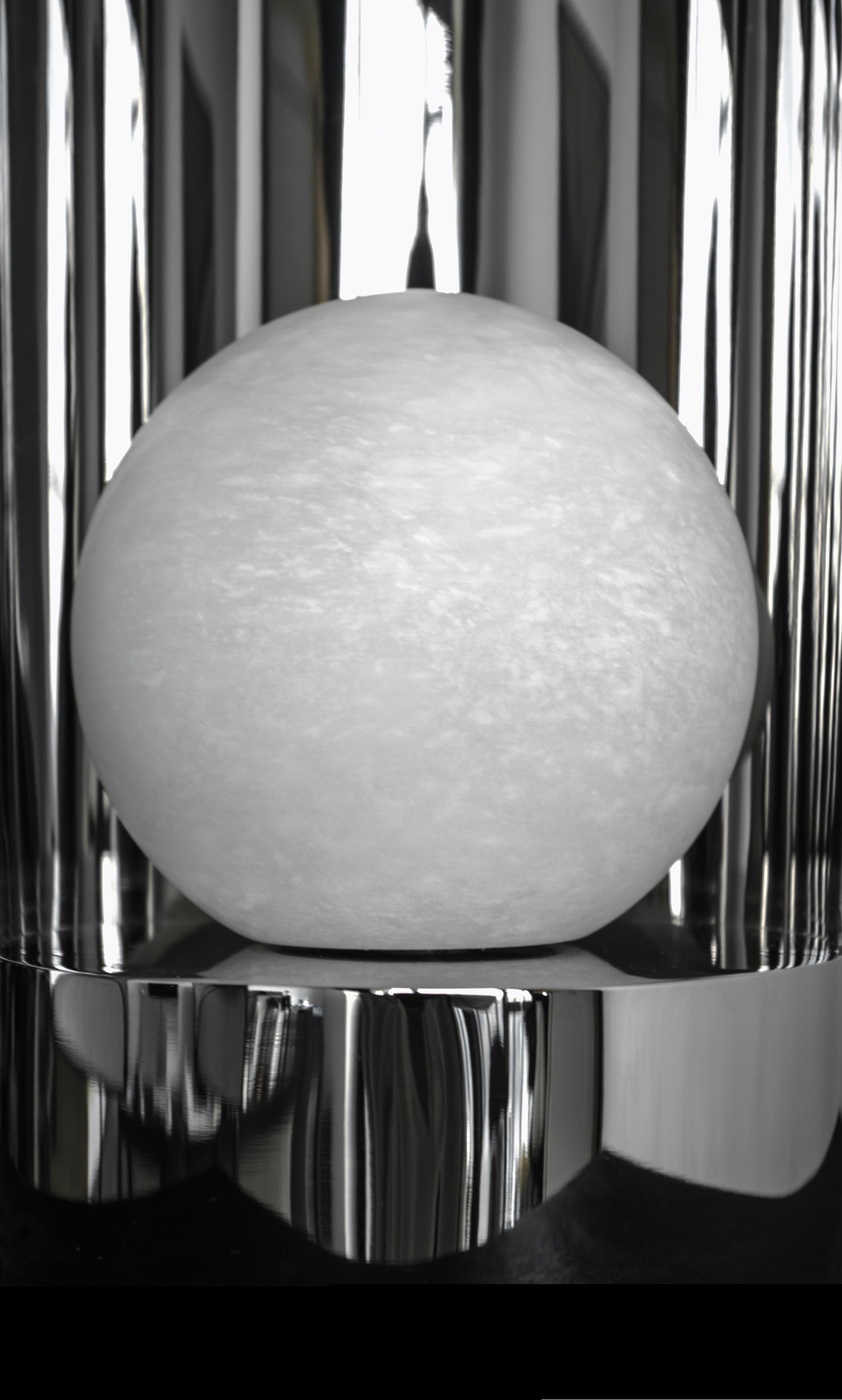 Contemporary Tischleuchte 'Sanctuary 2.2' von TheShaw, Edelstahl, Alabaster im Zustand „Neu“ im Angebot in Paris, IDF