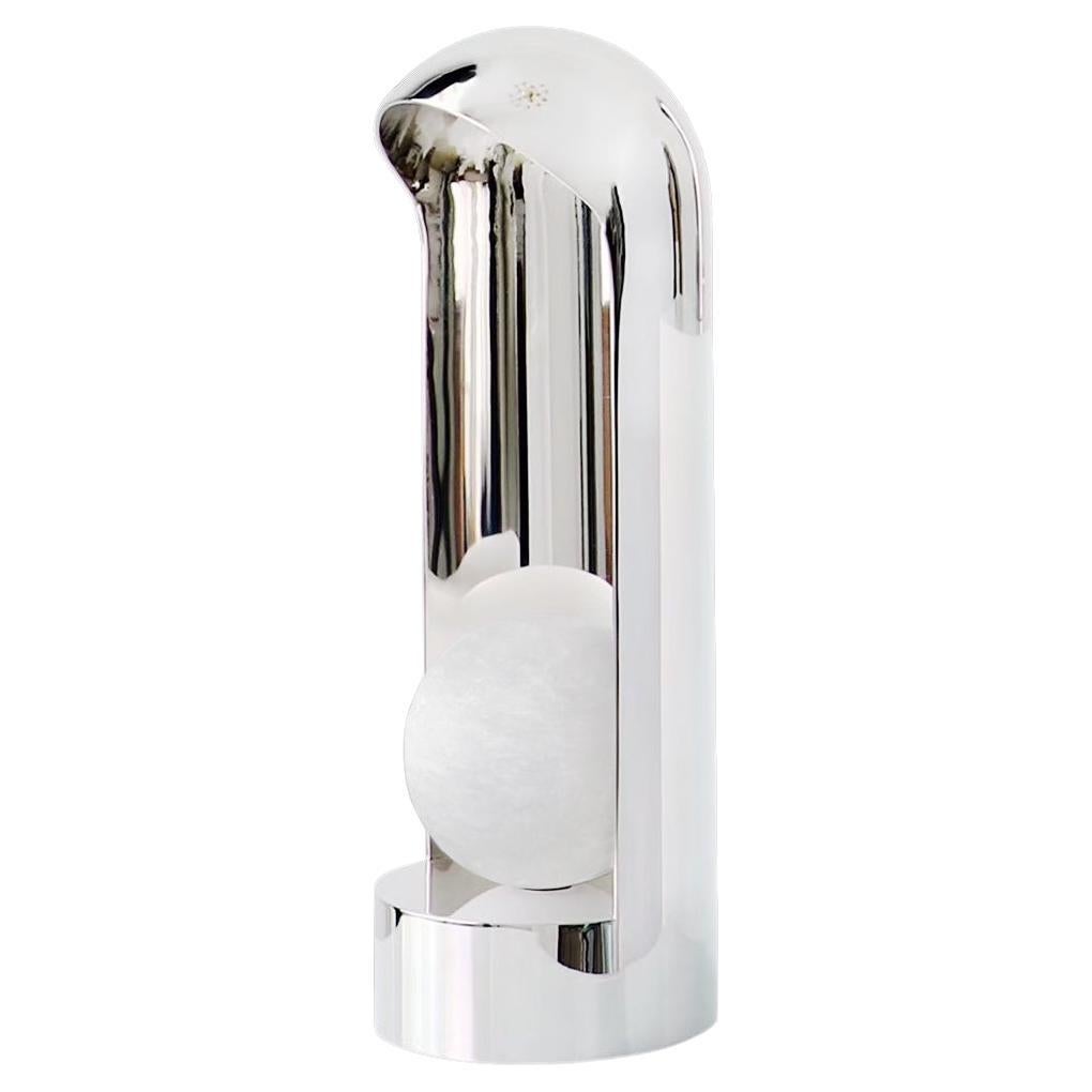 Contemporary Tischleuchte 'Sanctuary 2.2' von TheShaw, Edelstahl, Alabaster im Angebot