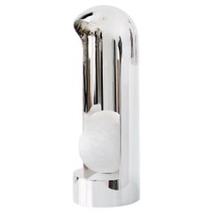 Lampe de table contemporaine 'Sanctuary 2.2' par TheShaw, acier inoxydable, albâtre