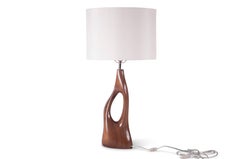 Amorph Helix Table Lamp Solid Walnut, White Shade