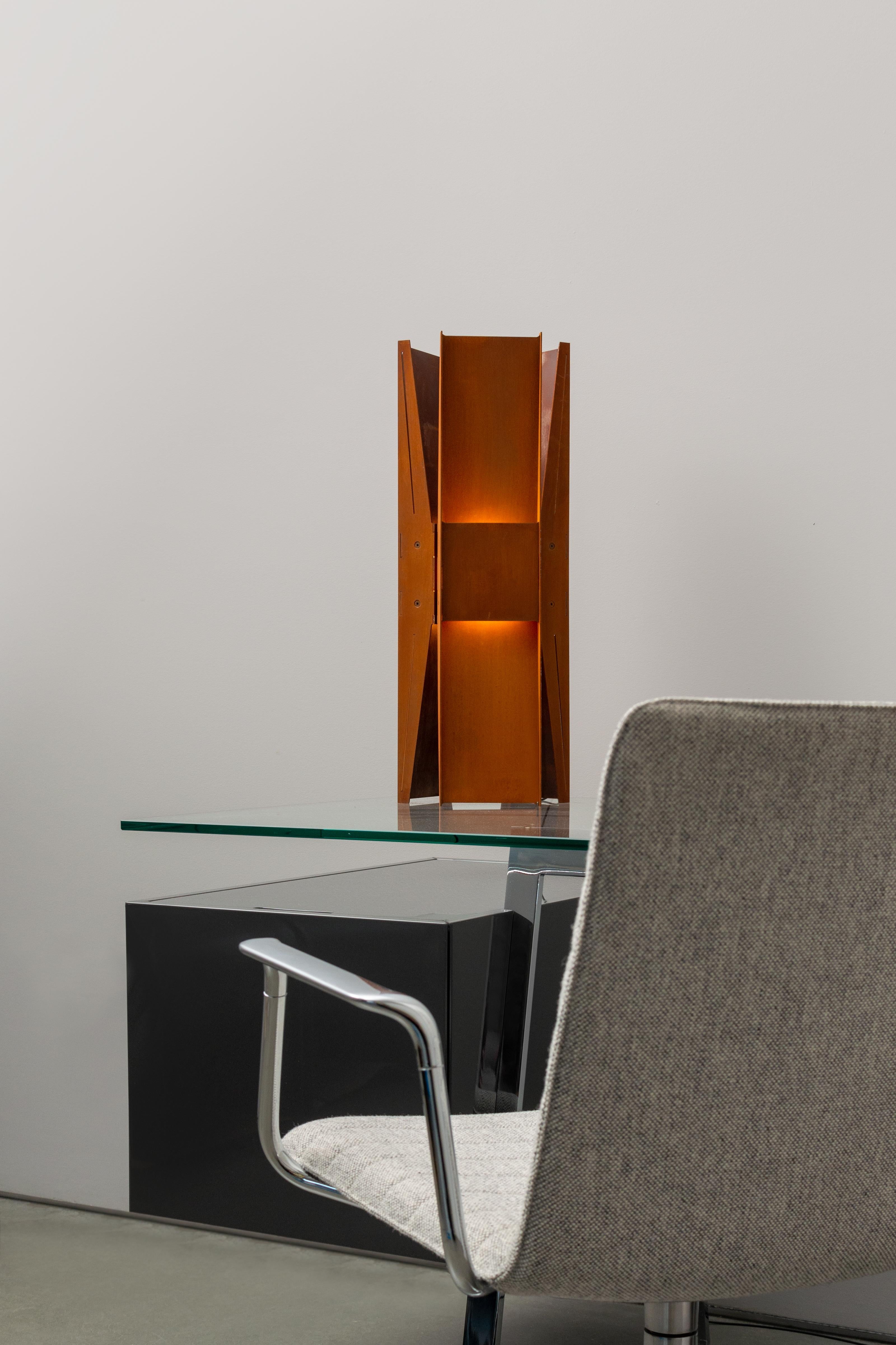 Canadian Contemporary Table Lamp 'Vector' by A-N-D, Black Steel For Sale