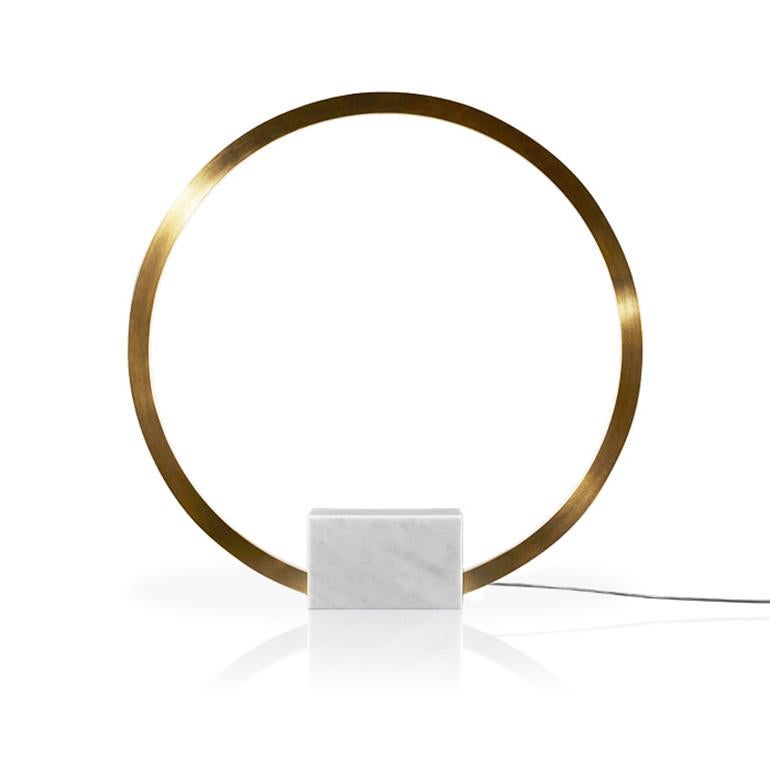 Modern Contemporary Table Light in Brass with Marble, Portal 450 by Christopher Boots For Sale