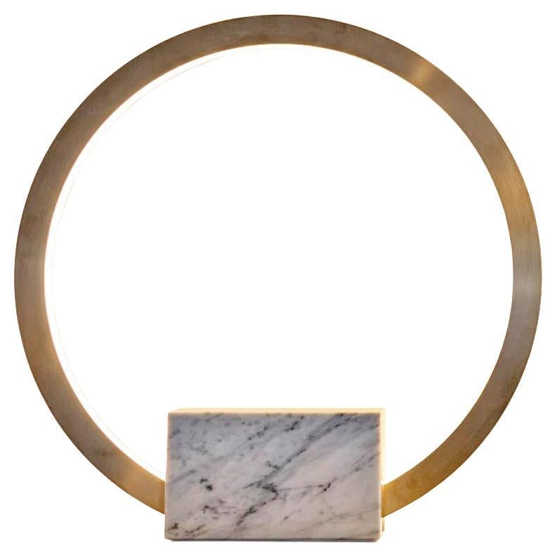 Contemporary Table Light in Brass with Marble, Portal 450 by Christopher Boots