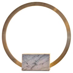 Contemporary Table Light in Brass with Marble, Portal 450 by Christopher Boots