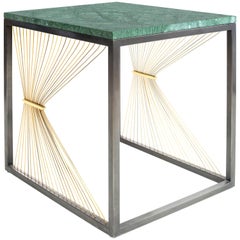 Contemporary Table with Marble, Brass and Steel, Handmade in Italy, Large