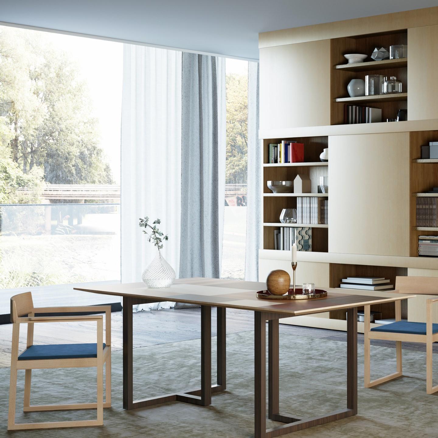 Table contemporaine avec plateau en mosaïque de bois Neuf - En vente à Salizzole, IT