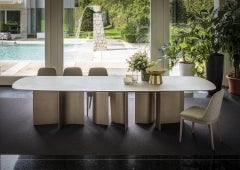 Contemporary Tisch Wood Clay and Bronzo Lackiert von Studio Oxi