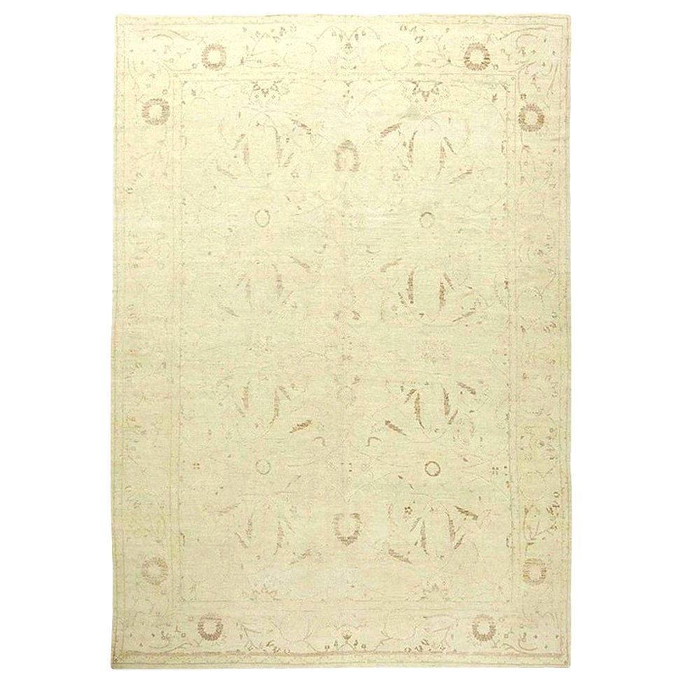 Contemporary Tabriz Beige Hand Knotted Wool Rug by Doris Leslie Blau For Sale