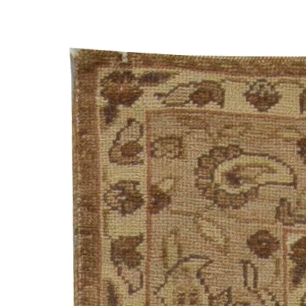 Contemporary Tabriz Design Brown and Beige Handmade Runner by Doris Leslie Blau In New Condition For Sale In New York, NY