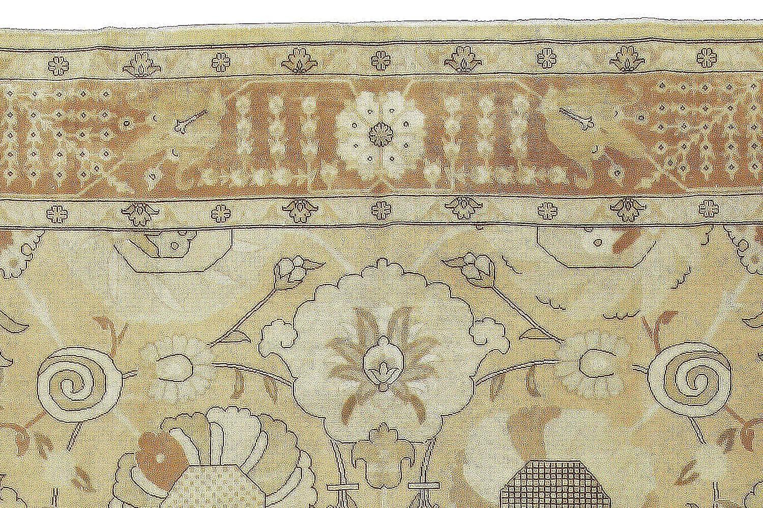 Zeitgenössischer handgefertigter Teppich aus Wolle in Täbris-Design von Doris Leslie Blau (Handgeknüpft) im Angebot