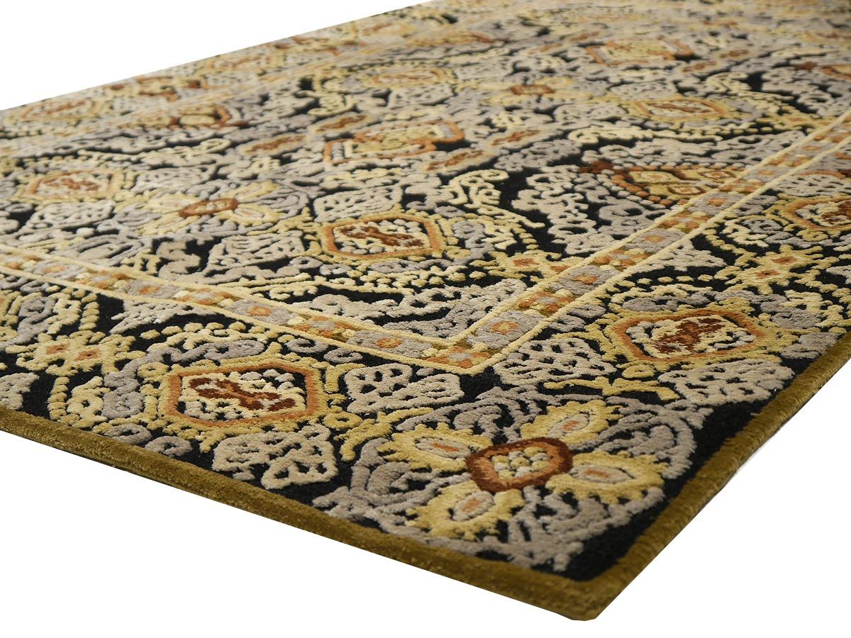 Laine Tapis contemporain Tabriz Design en laine et soie nouées à la main Collection Djoharian en vente