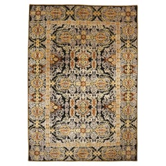 Vintage Contemporary Tabriz Design Rug Hand Knotted Wool and Silk Djoharian Collection