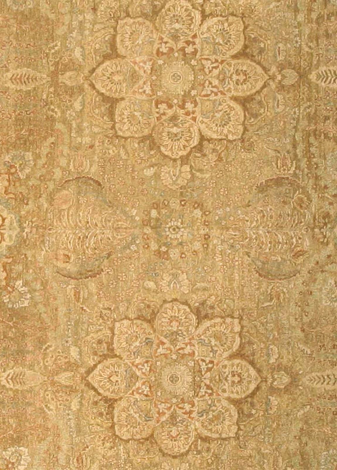 Contemporary Tabriz floral design beige handmade rug by Doris Leslie Blau
Size: 9'0