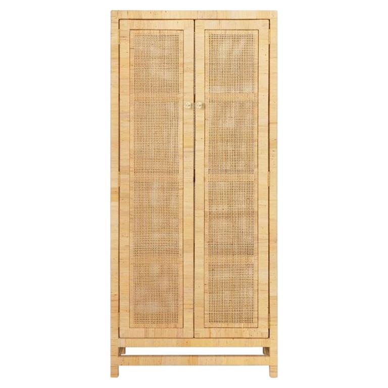 Contemporary Tall Handwoven Natural Rattan For Sale at 1stdibs