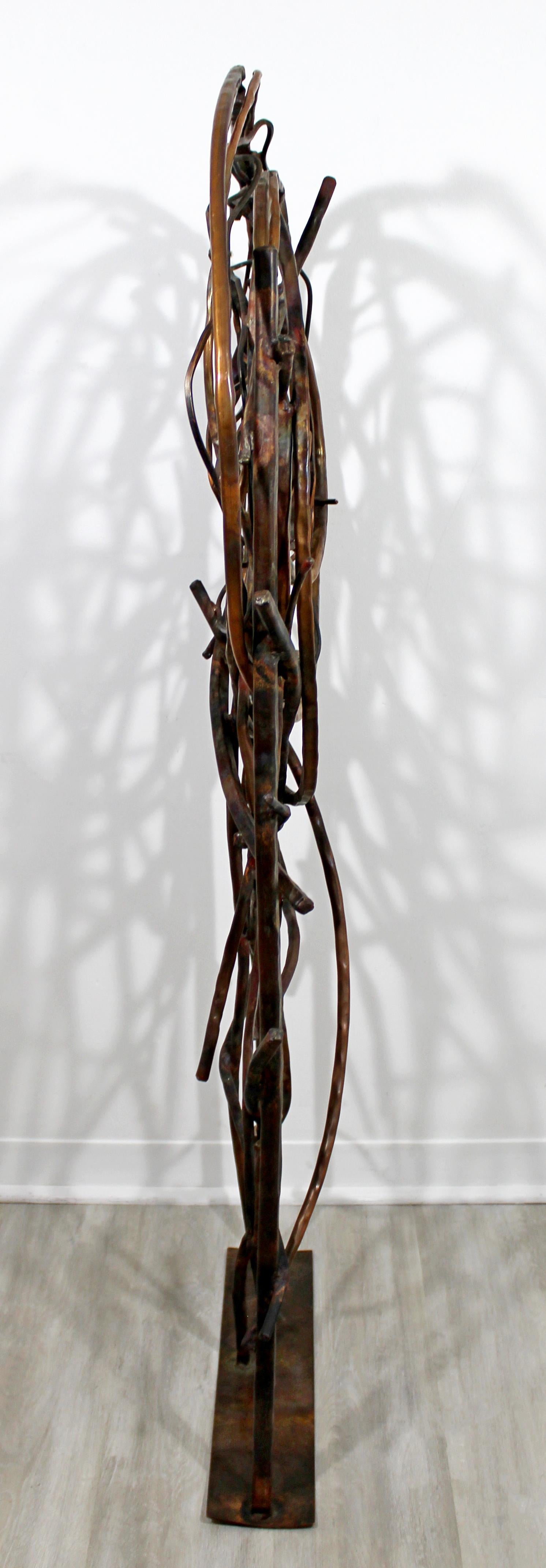 American Contemporary Tall Forged Copper Metal Abstract Floor Sculpture by Robert Hansen