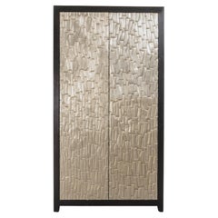 Meuble haut contemporain en bronze blanc par Robert Theo, édition limitée