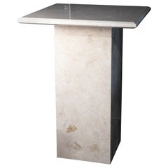 Contemporary Tall Marble Cocktail Table