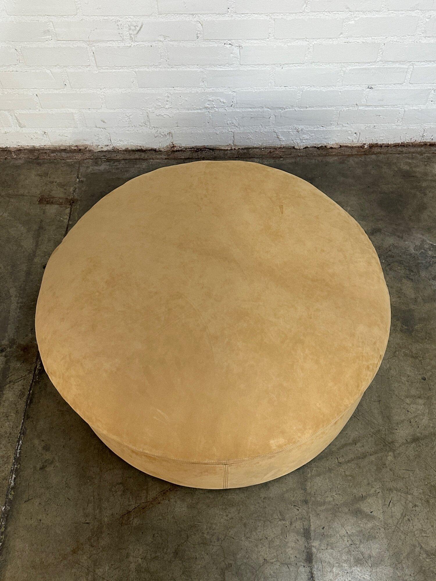 Contemporary Tan Leather Ottoman For Sale 1