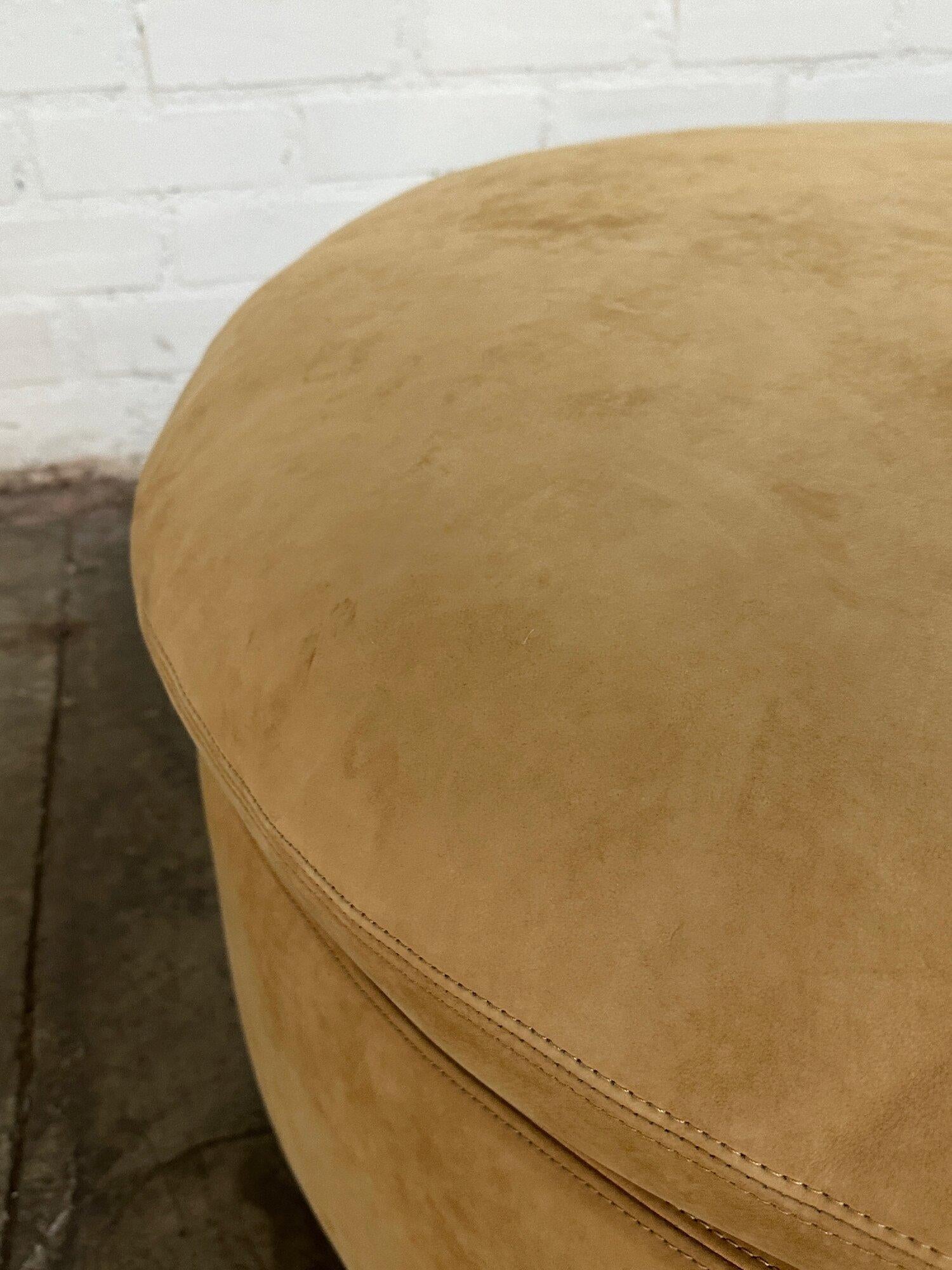 Contemporary Tan Leather Ottoman For Sale 4