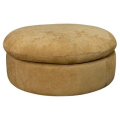 Used Contemporary Tan Leather Ottoman