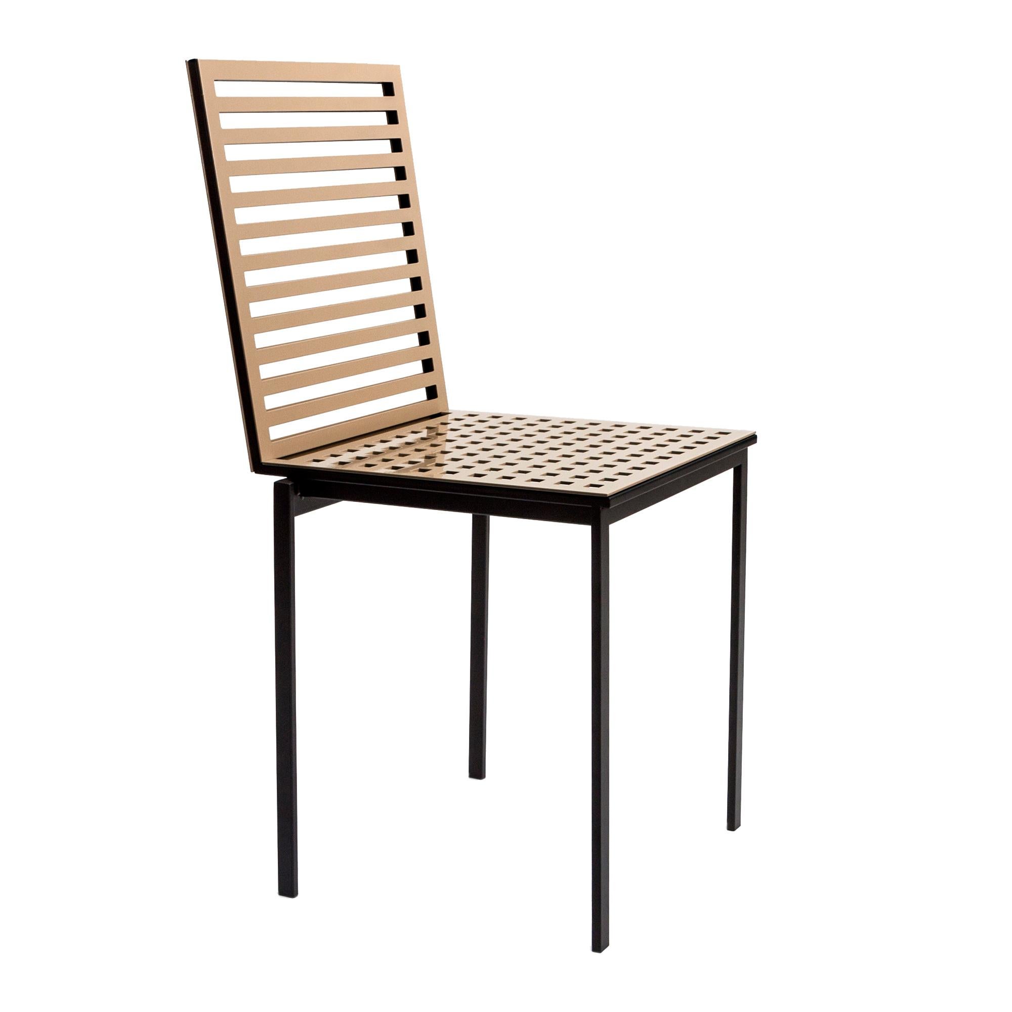 Italian Contemporary Tanit Classic Chair in Beige Colored Aluminum For Sale