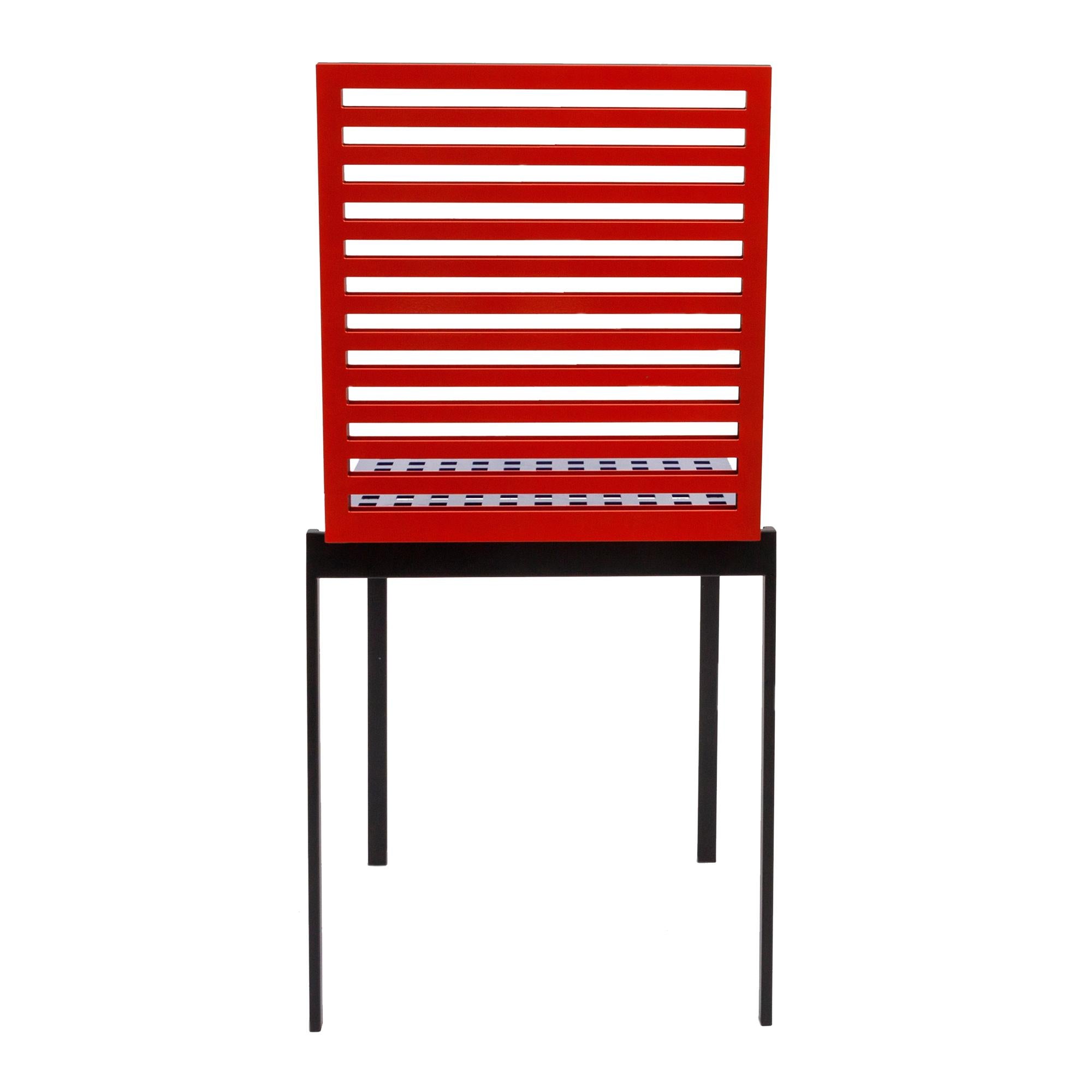Italian Contemporary Tanit Classic Chair in Bicolored Aluminum, Manhattan Version For Sale