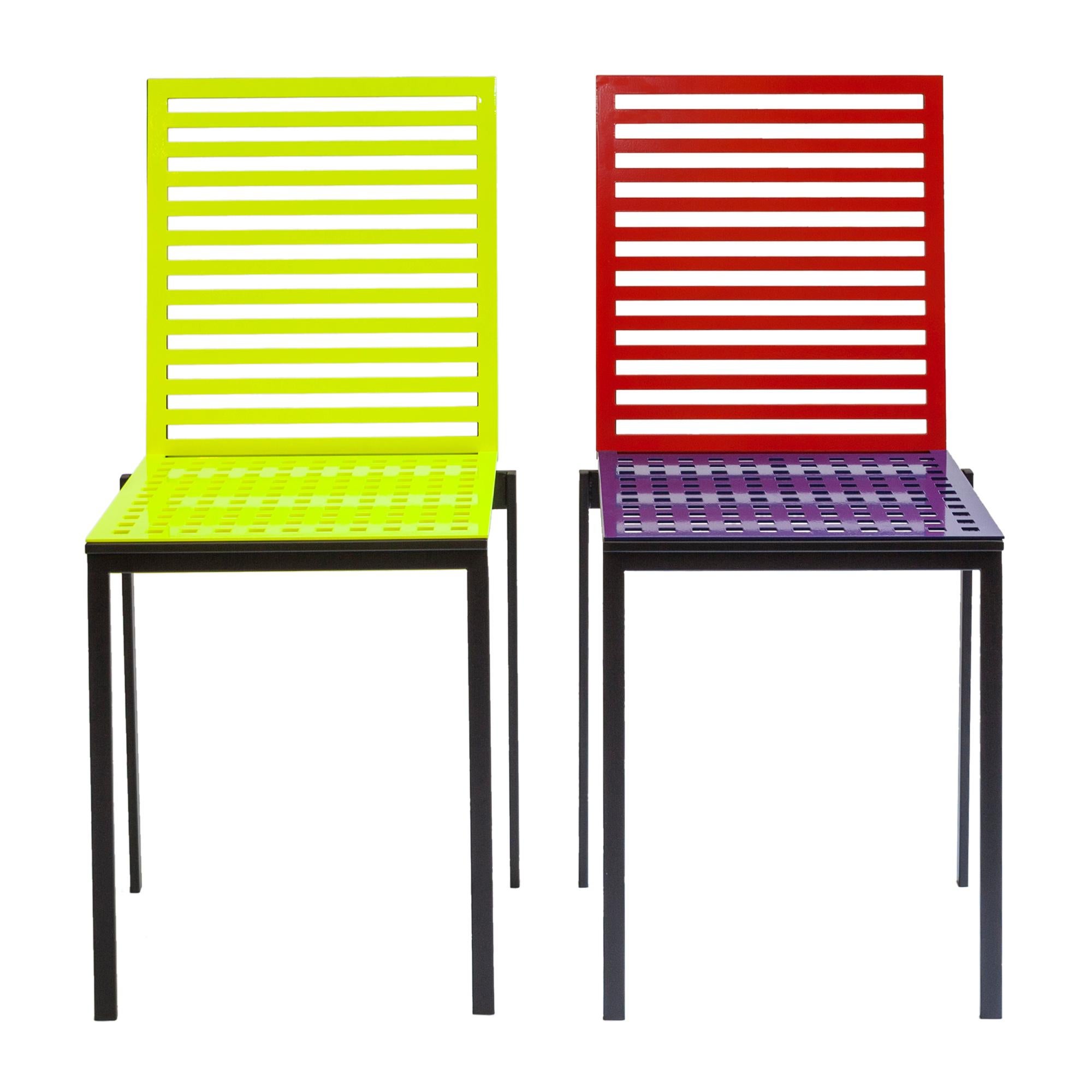 Contemporary Tanit Classic Chair in Bicolored Aluminum, Manhattan Version For Sale 3