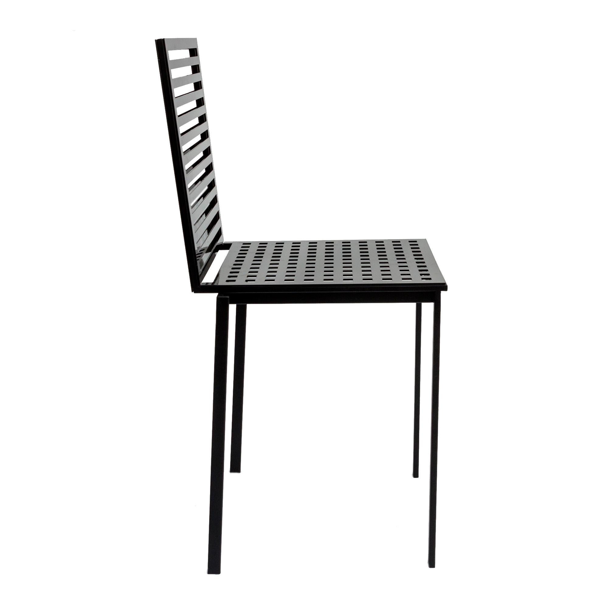 Mid-Century Modern Contemporary Tanit Classic Chair in Black Colored Aluminum For Sale