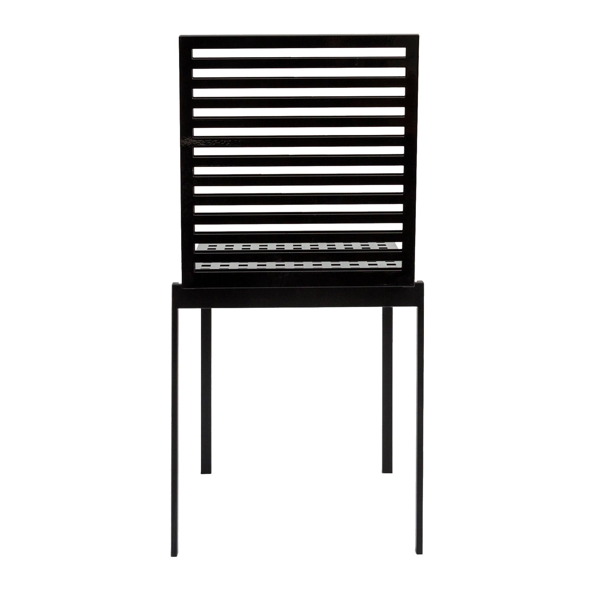 Italian Contemporary Tanit Classic Chair in Black Colored Aluminum For Sale