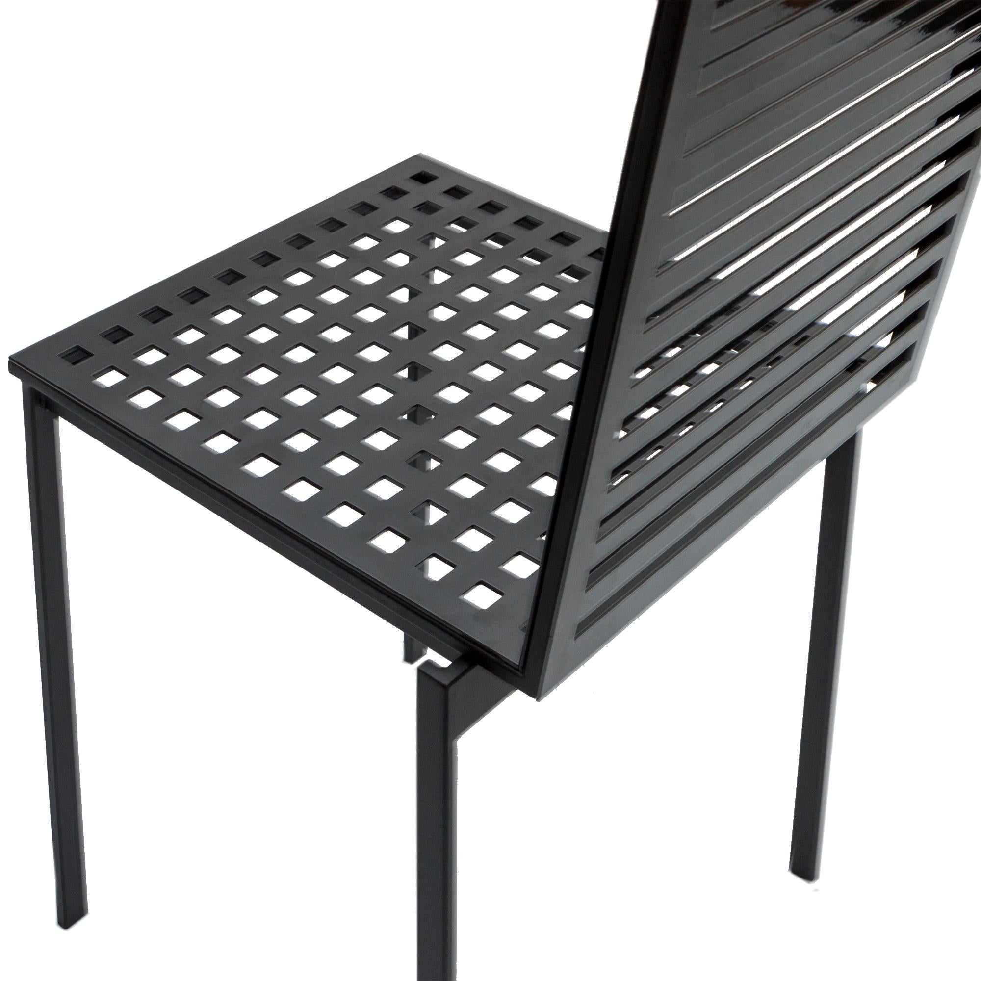 Metalwork Contemporary Tanit Classic Chair in Black Colored Aluminum For Sale
