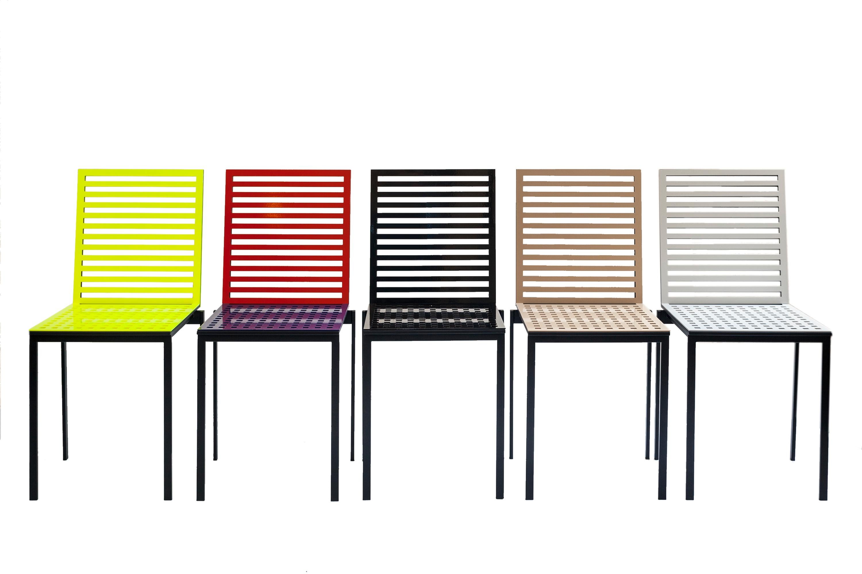 Contemporary Tanit Classic Chair in Yellow Fluorescent Coloured Aluminum In New Condition For Sale In Milan, Lombardy
