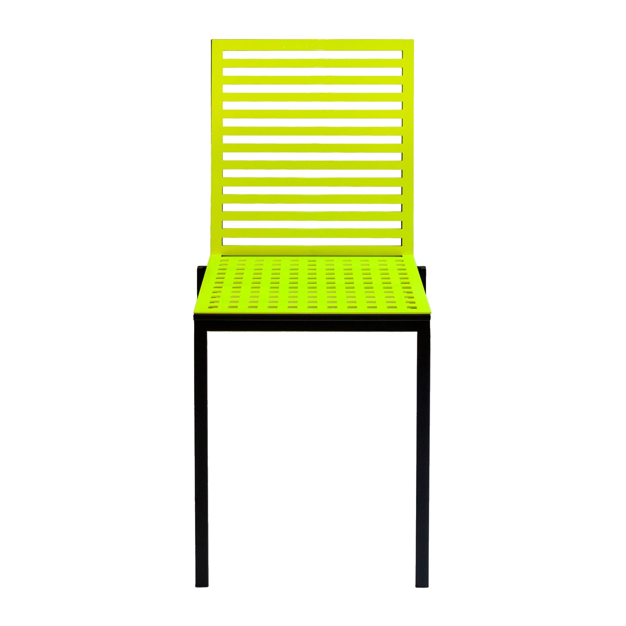 Contemporary Tanit Classic Chair in Yellow Fluorescent Coloured Aluminum For Sale