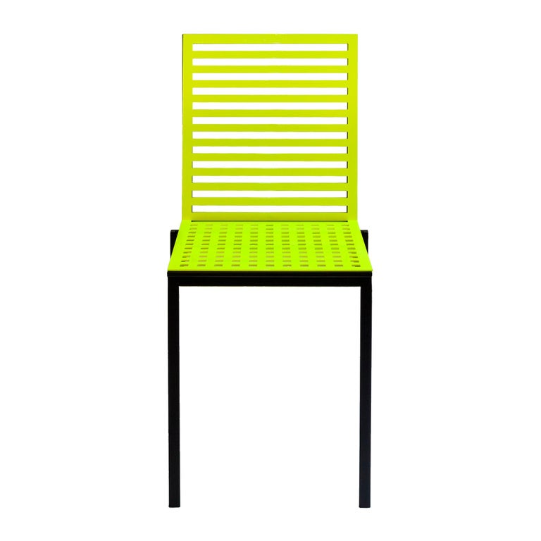 Tanit classic chair in fluorescent yellow aluminum, new
