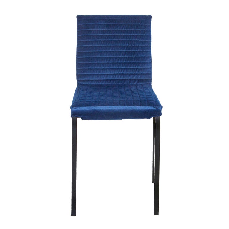 Tanit Soft chair with blue velvet cover, new