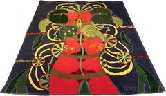 Contemporary Tapestry Rug Figure "cobra" Signed Tinus