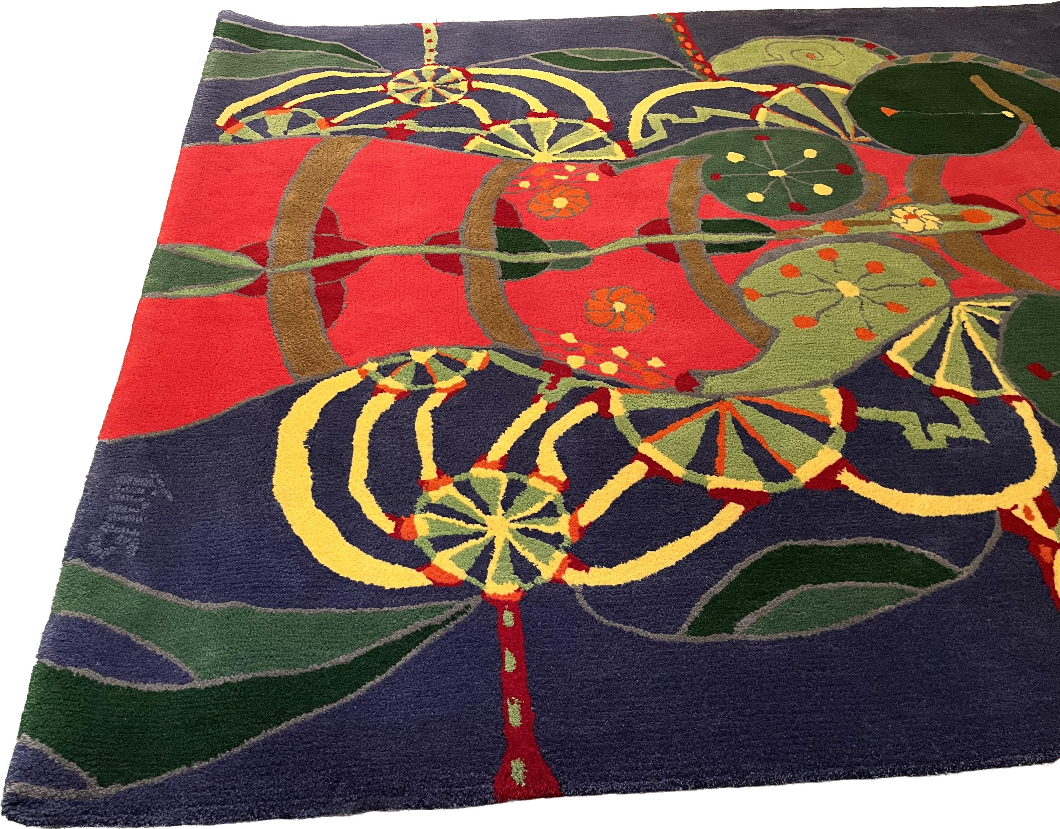 Belgian Contemporary Tapestry Rug Figure 