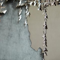 Contemporary Tapestry Wall Panel Embroidery Silver View