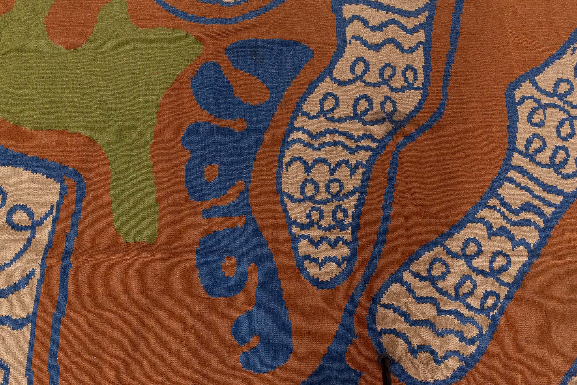 Indian Contemporary Tattoo Rug by Kim Alexandriuk for Doris Leslie Blau For Sale