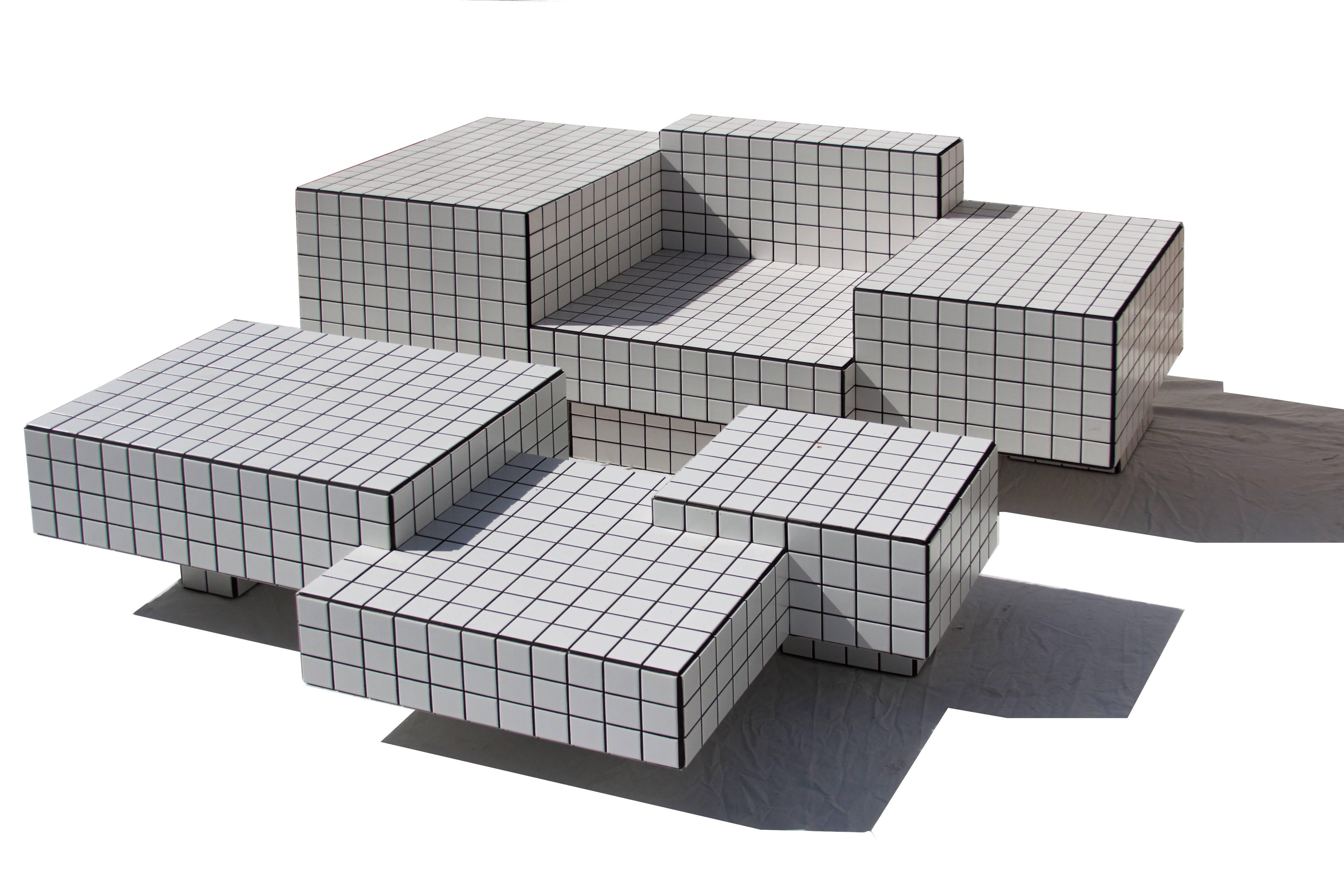 white tile coffee table