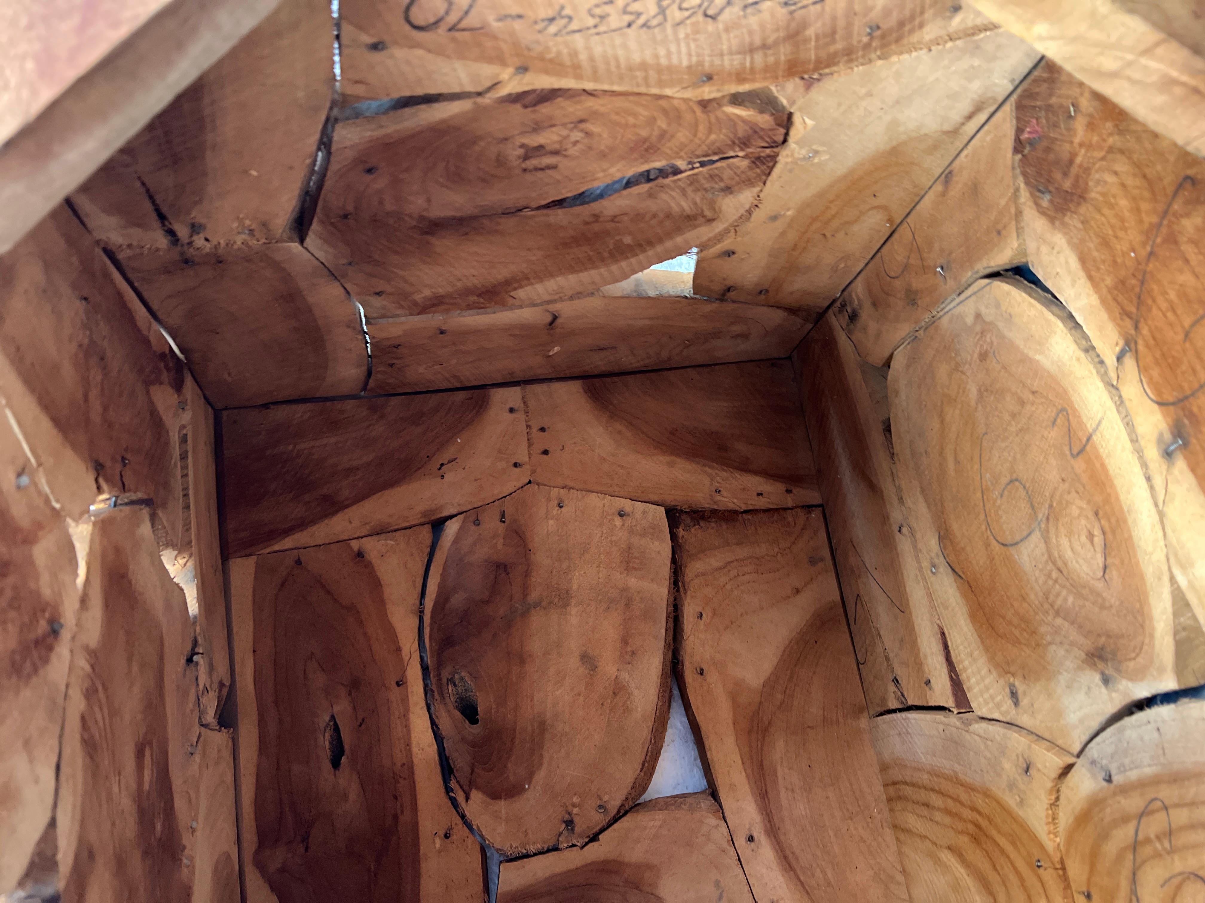 Contemporary Teak Slice End Table For Sale 5