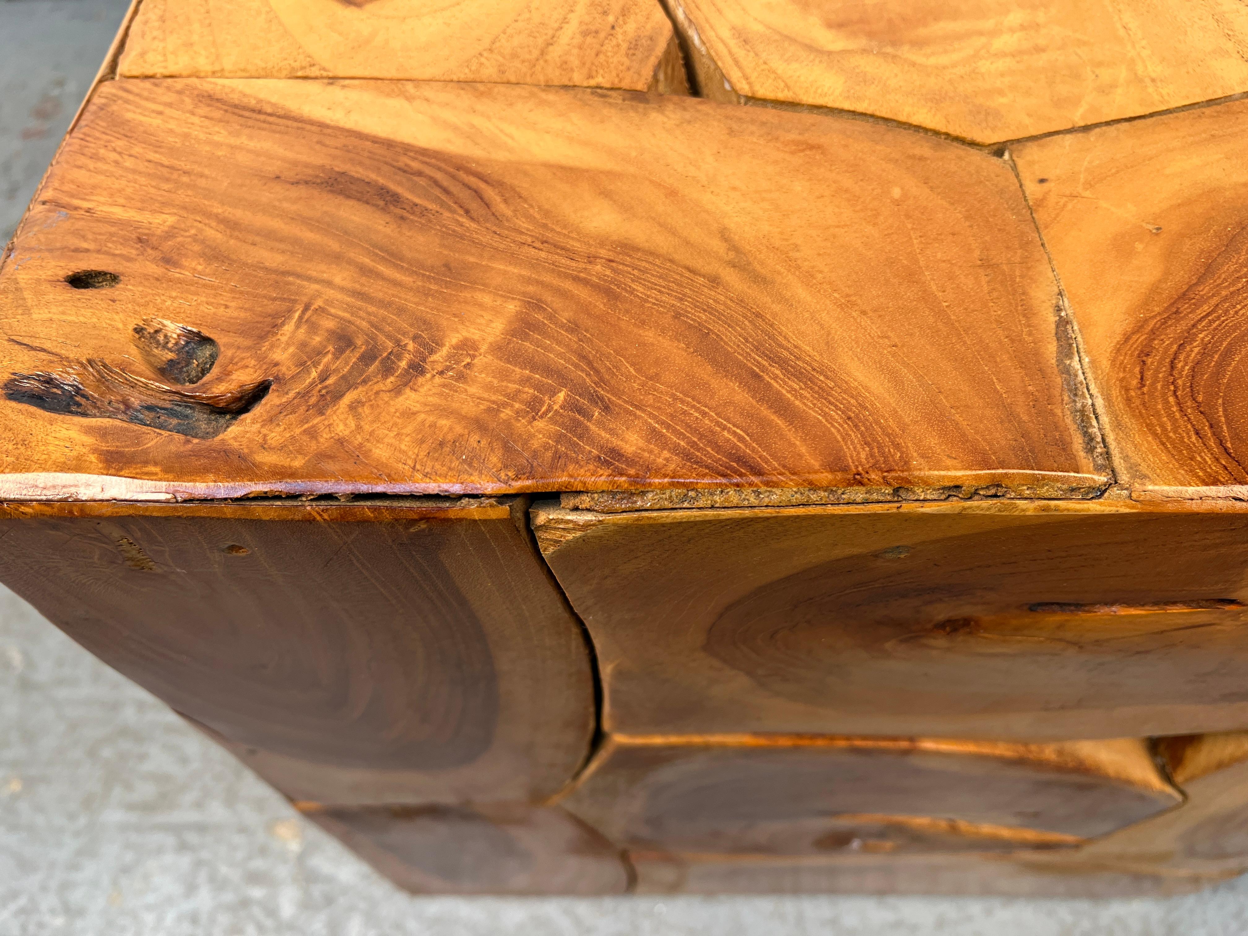 20th Century Contemporary Teak Slice End Table For Sale