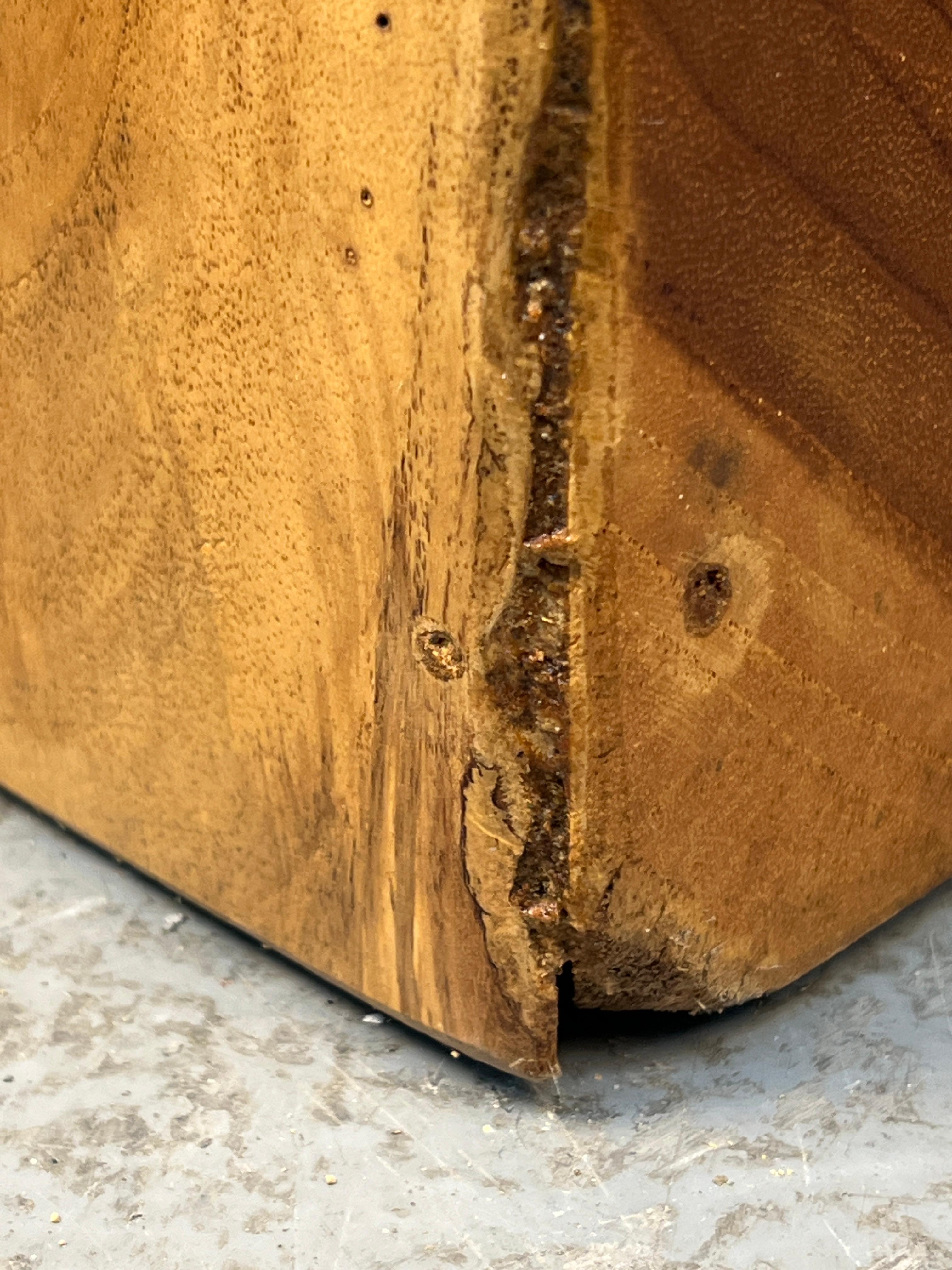 Contemporary Teak Slice End Table For Sale 3