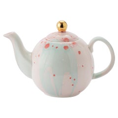 Contemporary Teapot Hand Painted in Italy Porcelain Tableware