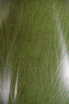 Contemporary Tear Drop Cloisonné Vase in Verde Grass Design by Robert Kuo
