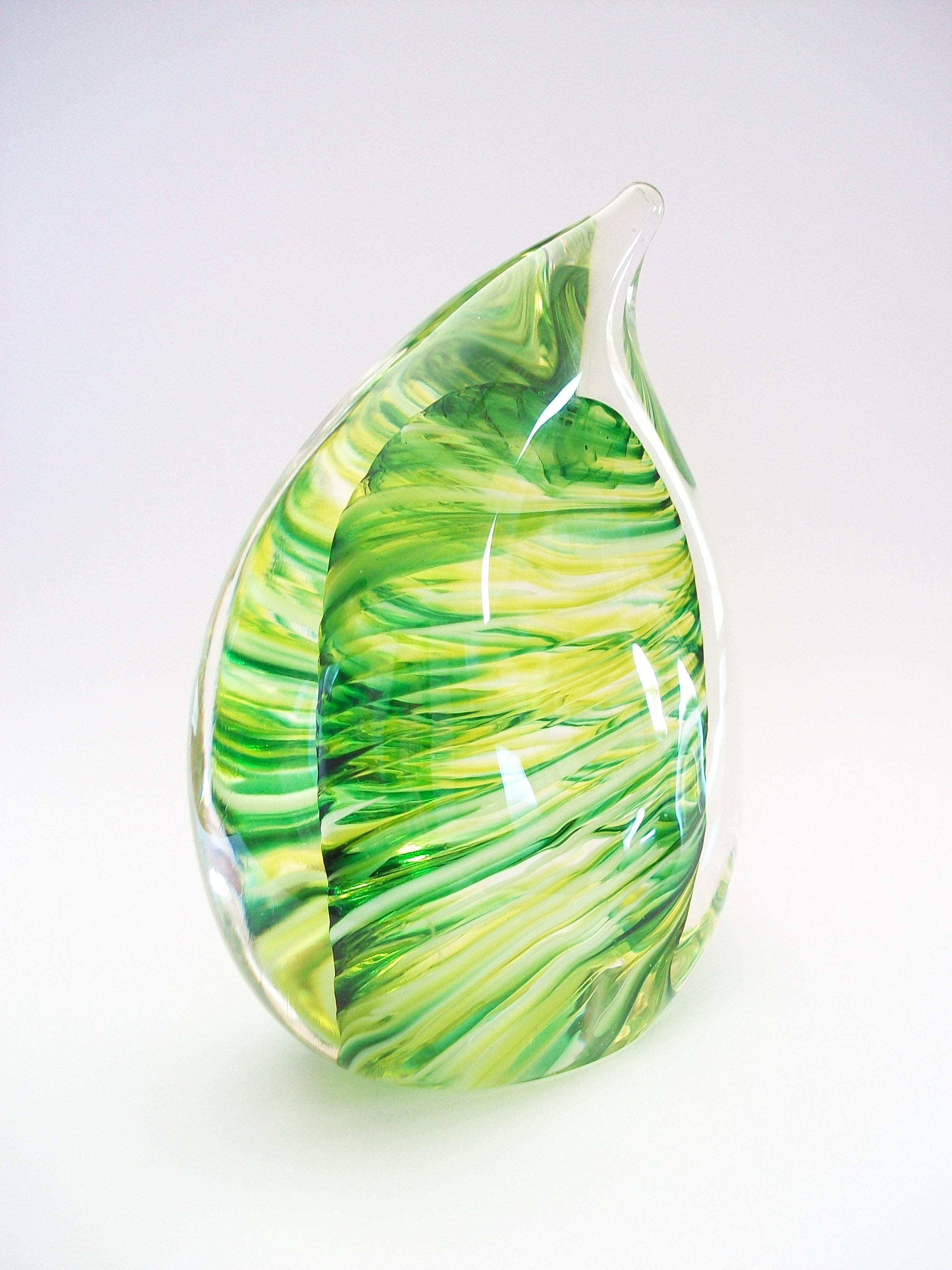 Contemporary Teardrop Glass Paperweight, Signed, Canada, Circa 2012 For Sale 5